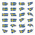 Sweden flag, vector illustration on a white background