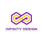 Yellow infinity with purple silhouette around it
