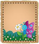 Parchment with happy butterfly theme 3 - eps10 vector illustration.
