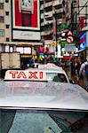 Taxi cab, Causeway Bay, Hong Kong Island, Hong Kong, China, Asia