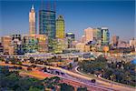 Cityscape image of Perth skyline, Australia during sunset.