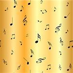 Abstract gold music seamless pattern background vector illustration for your design