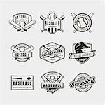 set of vintage baseball logos. retro styled sport emblems, badges, design elements, logotype templates. vector illustration
