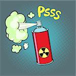 radioactive waste gas. Comic cartoons pop art retro vector illustration kitsch drawing