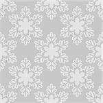 Seamless pattern with snowflakes gray white. Vector Illustration