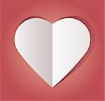 Vector illustration of paper hearts on paper background, close-up