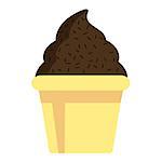 Chocolate cream cupcake sign isolated. Vector illustration