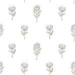 Protea flower seamless vector pattern. Simple floral background.