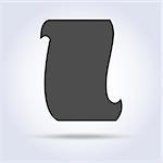 Paper scroll list gray icon. Vector illustration