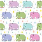 seamless pattern with cute elephant