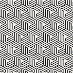 Vector seamless abstract shapes pattern. Modern stylish stripes texture. Repeating geometric tiles with hexagonal elements