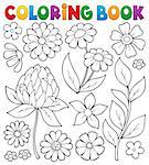 Coloring book flower topic 8 - eps10 vector illustration.