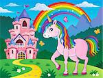 Happy unicorn topic image 2 - eps10 vector illustration.