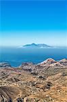 Elevated view of Fogo Island volcano from Serra da Malagueta, Santiago, Cape Verde, Africa