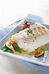 Cod fillet with spring vegetables