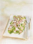 Cucumber salad with almond cream and radish