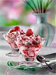 Two glasses of Eton mess fruit dessert