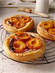Apricot galettes on a wire cooling rack