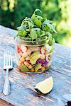Healthy salad to go in a mason jar