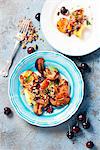 Grilled peaches, apricots, plums, served over greek yogurt with pistachios and barley
