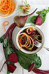 Beetroot and carrot salad with rocket