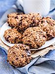 Vegan chocolate chip oatmeal cookies