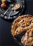 Rustic Carved Deep Dish Peach Pie