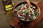 Tabbouleh with cauliflower rice and pomegranate seeds