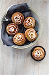Apple and cinnamon buns with icing