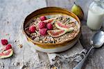 Granola with fresh figs and raspberries