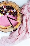 Cherry mousse tart with filo pastry