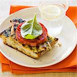 Open faced Grilled Basil Chicken Sandwich