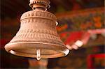 Tashi Lhunpo Monastery ceremonial bell, Shigatse, Tibet, China, Asia