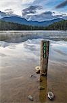 Mist on Lost Lake, Ski Hill and surrounding forest, Whistler, British Columbia, Canada, North America