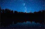 Astronomical twilight, Milky Way Galaxy, Nickel Plate Provincial Park, Penticon, British Columbia, Canada