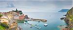 Vernazza, 5 Terre, Liguria, Italy. Panoramic vivew of Vernazza