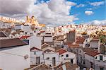 Pisticci and its white buildings from Rione Dirupo, Matera, Basilicata, Italy, Europe