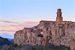 Village of Pitigliano at sunrise. Pitigliano, Grosseto province, Tuscany, Italy.