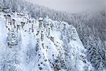 Perca/Percha, province of Bolzano, South Tyrol, Italy, Europe. Winter at the Earth Pyramids