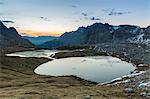 Laghi Dei Piani at sunset, Dolomites, South Tyrol, province of Bolzano, Italy