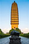 One of the three Pagodas of the Chongsheng Temple in old town of Dali, Yunnan Province, China, Asia, Asian, East Asia, Far East