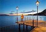 Gargnano village pier on Garda Lake, Brescia Province, Lombardy, Italy