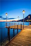 Gargnano village pier on Garda Lake, Brescia Province, Lombardy, Italy