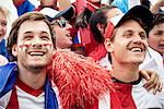 British football fans watching football match