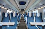 Seats in empty passenger train