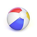 Beach ball. 3D render illustration isolated on white background