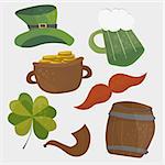 Set of St. Patricks Day icons. Isolated on white background.