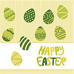 Easter egg icons collection in doodle style. Hand drawn illustration. Banner background.