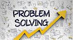 Problem Solving - Increase Concept. Inscription on the White Brickwall with Hand Drawn Icons Around. Problem Solving Drawn on White Wall. Illustration with Doodle Design Icons. 3d Elements