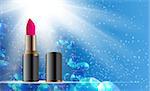 Design Cosmetics Product Lipstick Template for Ads or Magazine Background. 3D Realistic Vector Iillustration. EPS10